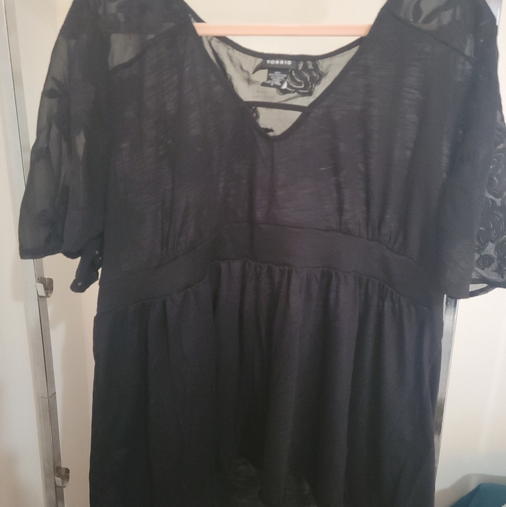 Torrid Black sheer top blouse